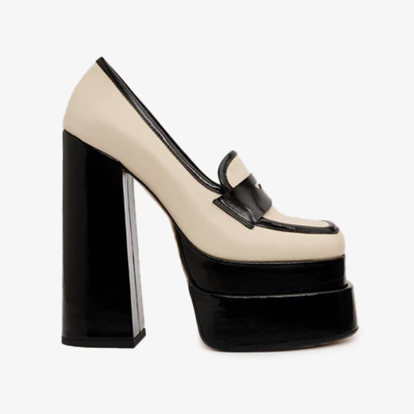 The Latino Cream Leather Platform Heel Pump Women Shoe