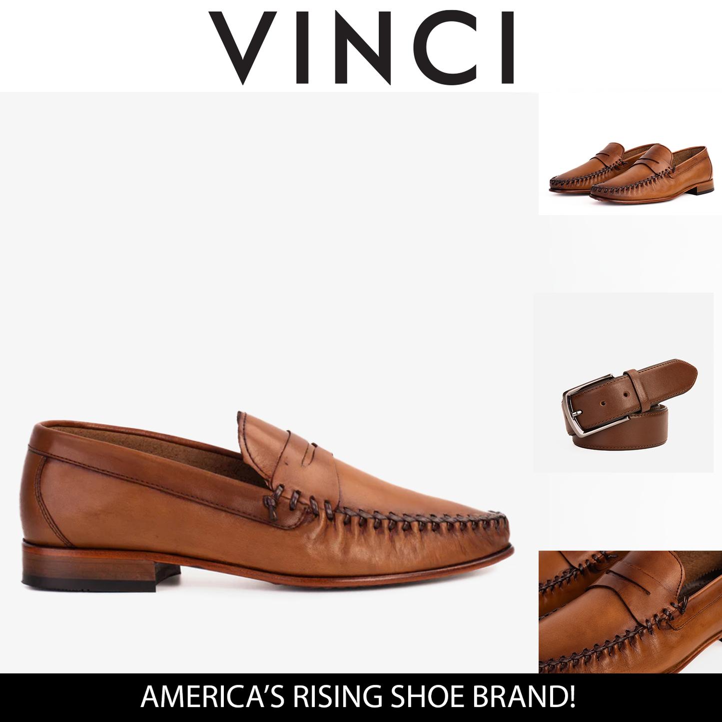 حذاء Eregli Tan Leather Penny Loafer للرجال