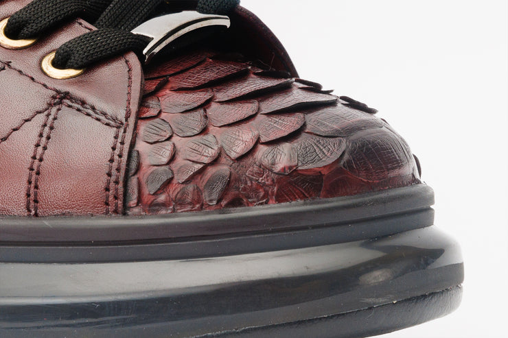 The Bald Burgundy Snk Leather Sneaker Limited Edition