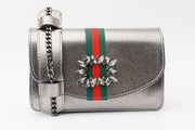 AFEGA SILVER  LEATHER  HANDBAG