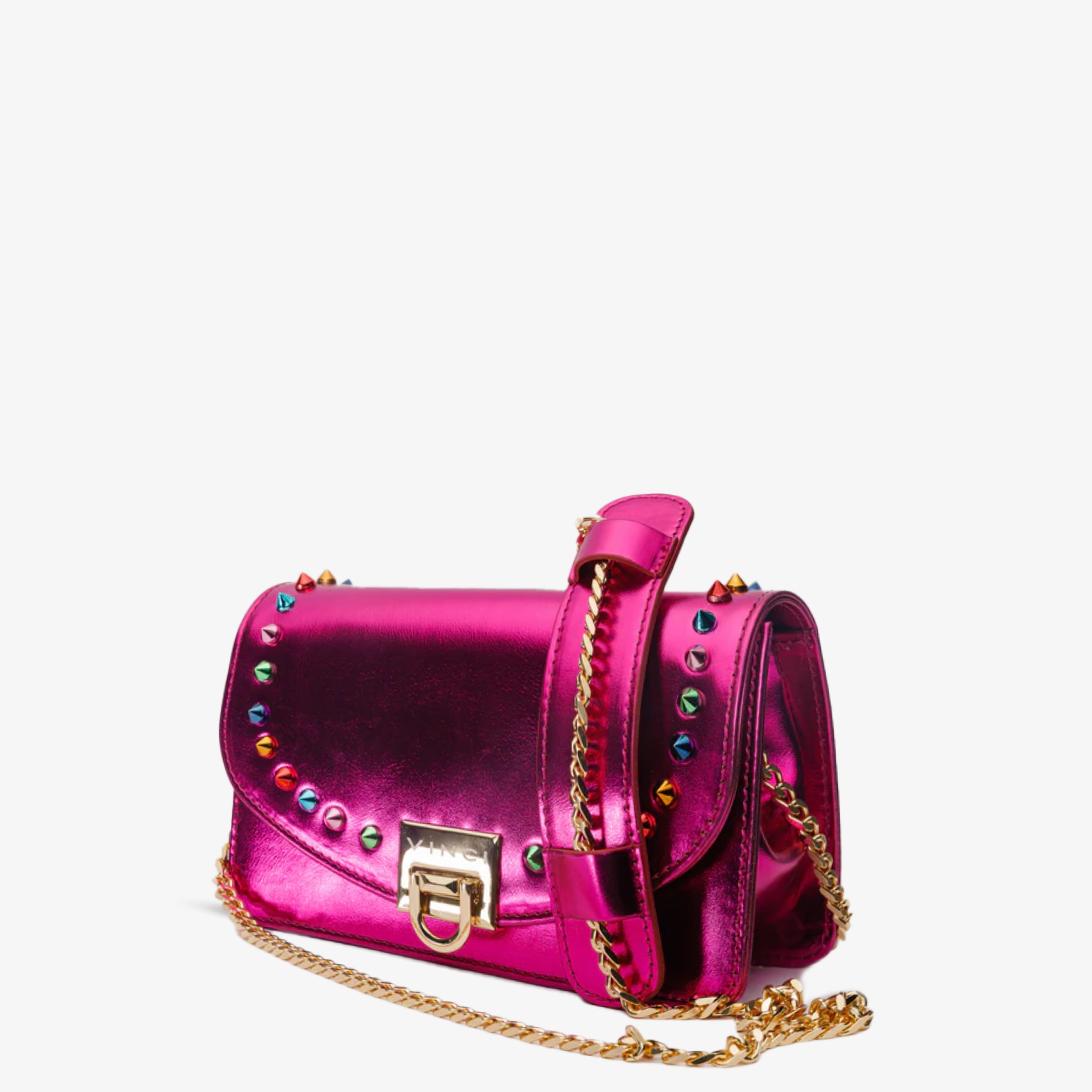 The Caris Fuchsia Leather Handbag