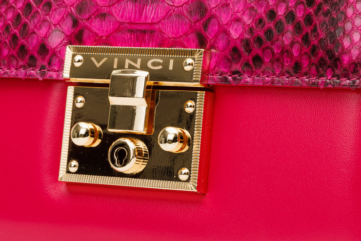 The Toskana Fuchsia Pythn Leather Handbag