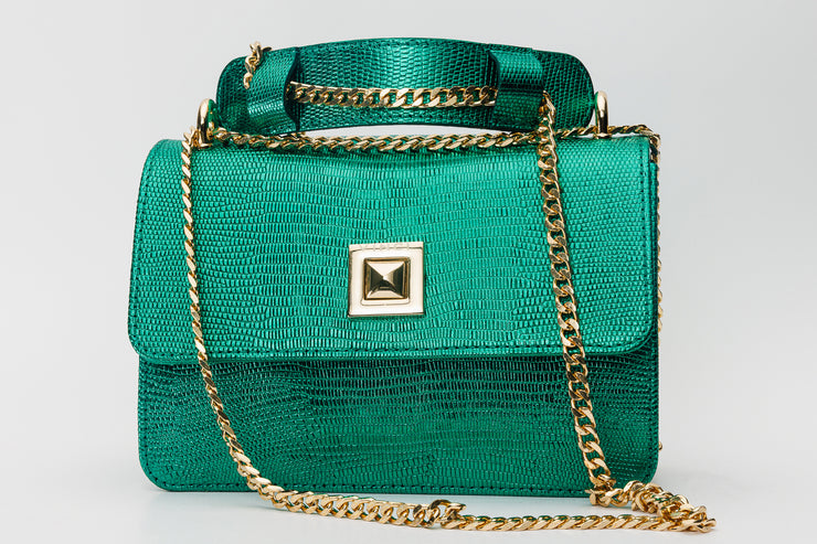 MAPLE GREEN  LEATHER  HANDBAG