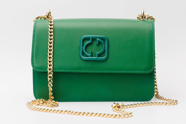 MANEADERO GREEN  LEATHER HANDBAG