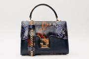 VENEZIA DARK BLUE  LEATHER  HANDBAG