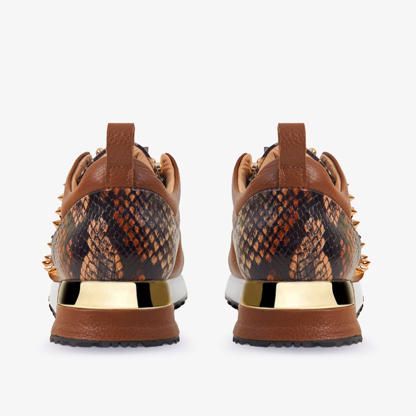 The Infanta Tan  Spike Leather Women Sneaker Limited Edition