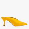 The Solara Yellow Leather Women Mule Heel