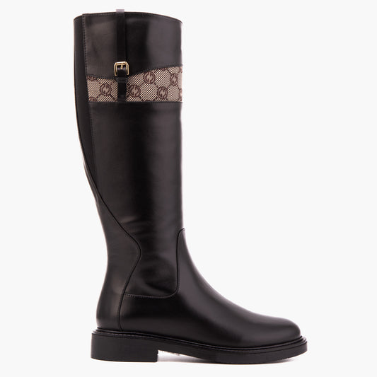 The Bellina Black Leather Women’s Knee-High Women Boot