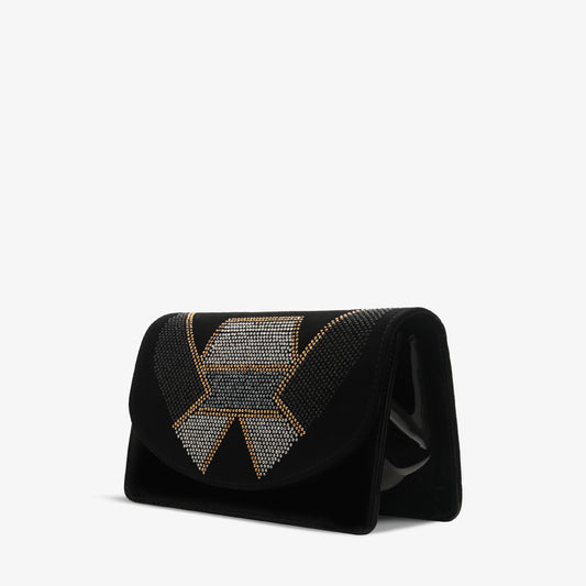 The Magnolia Black Glitter Leather Handbag
