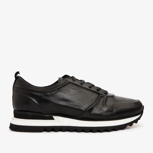 The Barnett Black Leather Men Sneaker