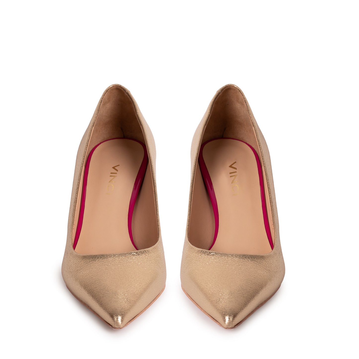 El zapato de salón de piel dorada Brunello para mujer