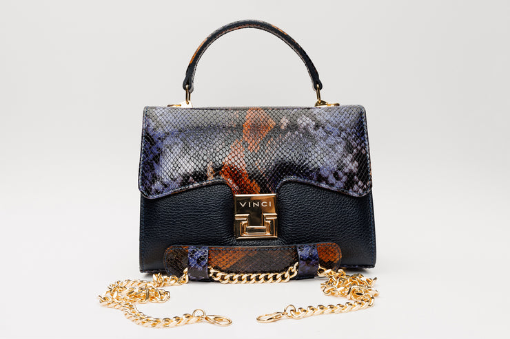 VENEZIA DARK BLUE  LEATHER  HANDBAG