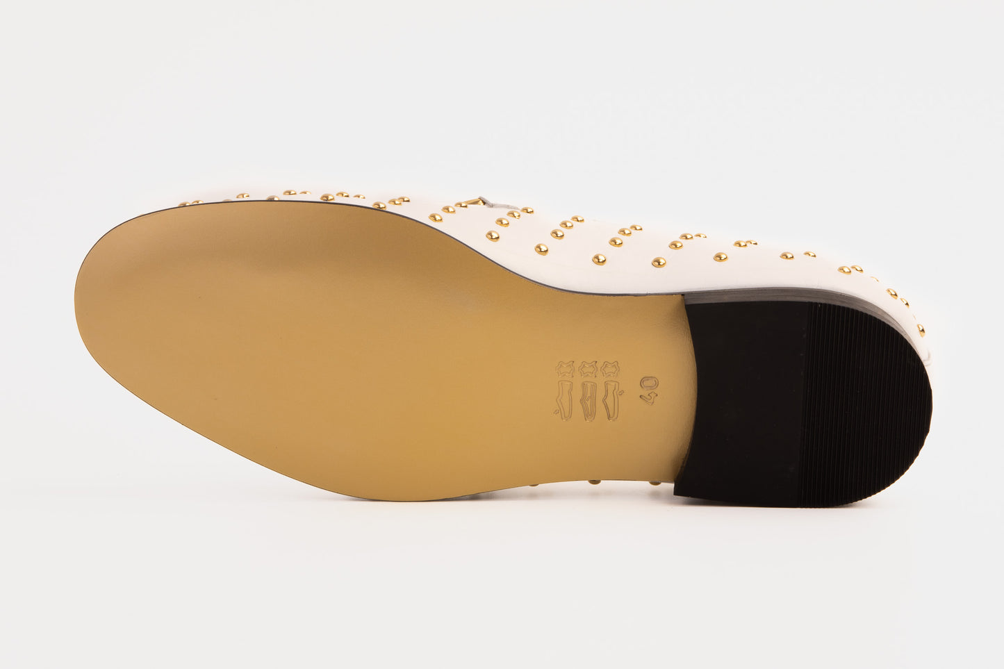 The Jupiter  Shoe White Spike Leather  Bit Dress Loafer Limited Edition Men Shoe