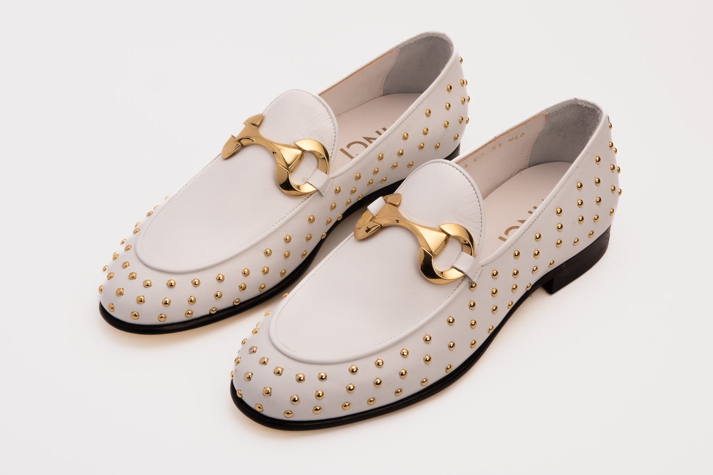 The Jupiter  Shoe White Spike Leather  Bit Dress Loafer Limited Edition Men Shoe