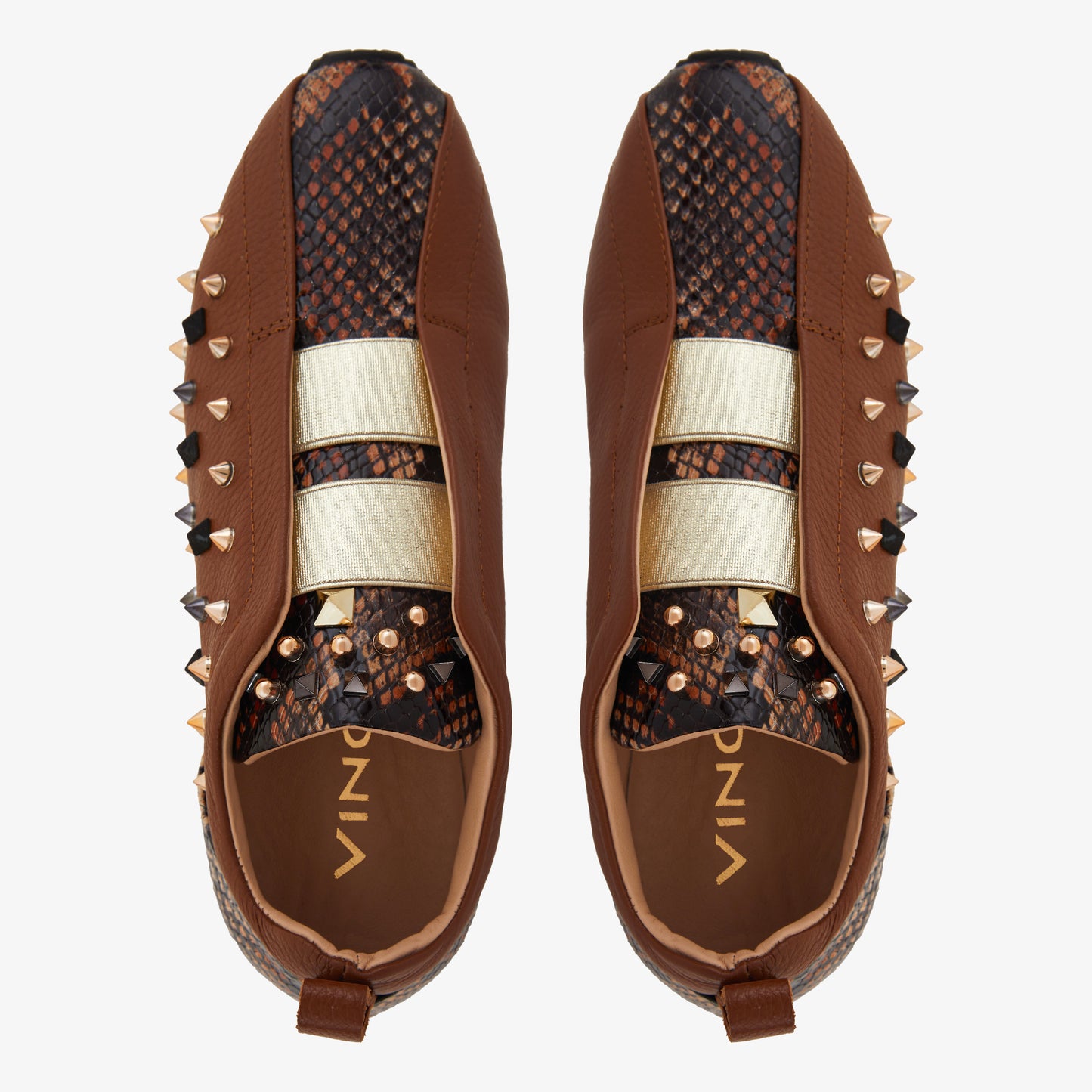 The Infanta Tan  Spike Leather Women Sneaker Limited Edition