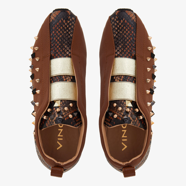 The Infanta Tan  Spike Leather Sneaker For Women Limited Edition