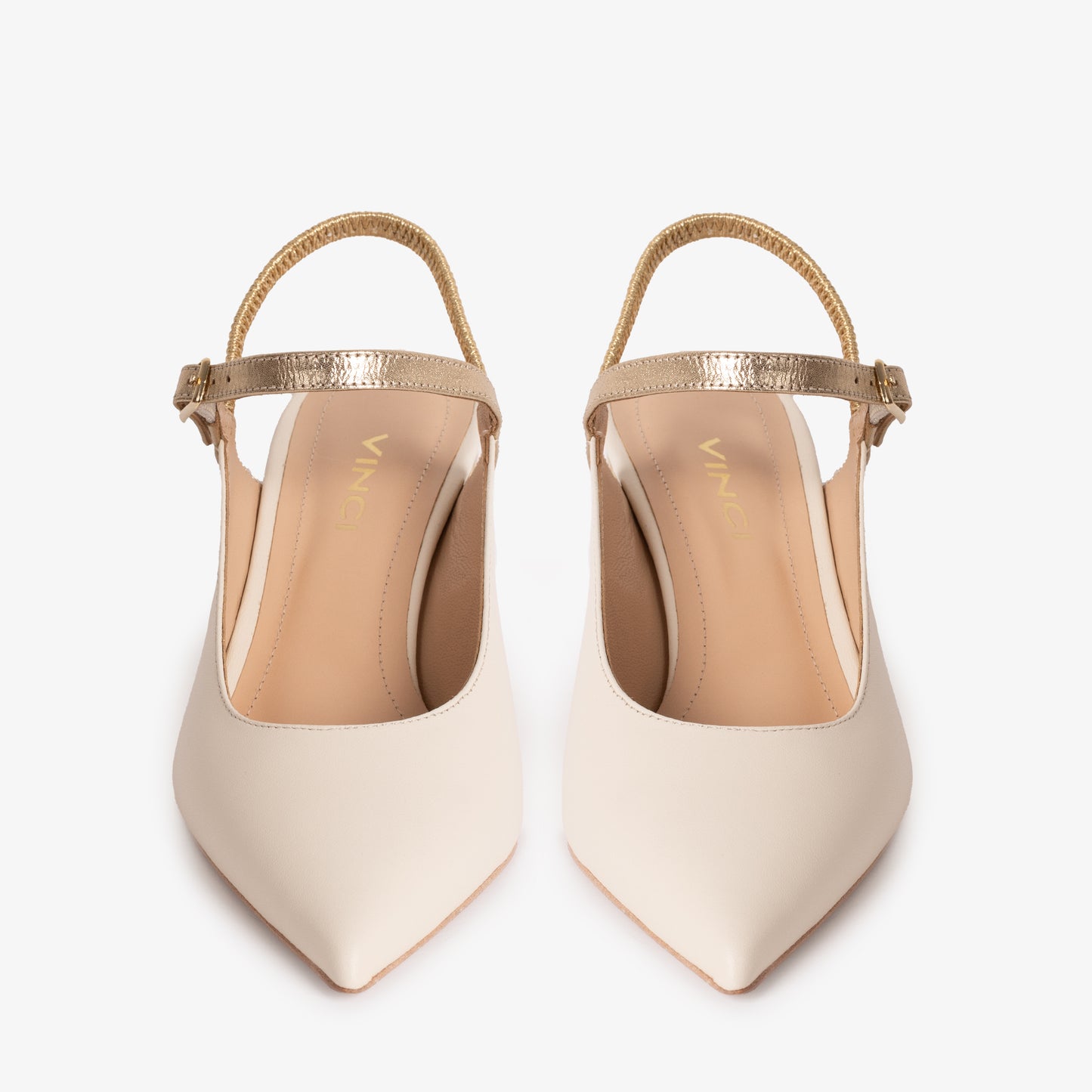 The Pompei Cream Leather Slingback Women Sandal