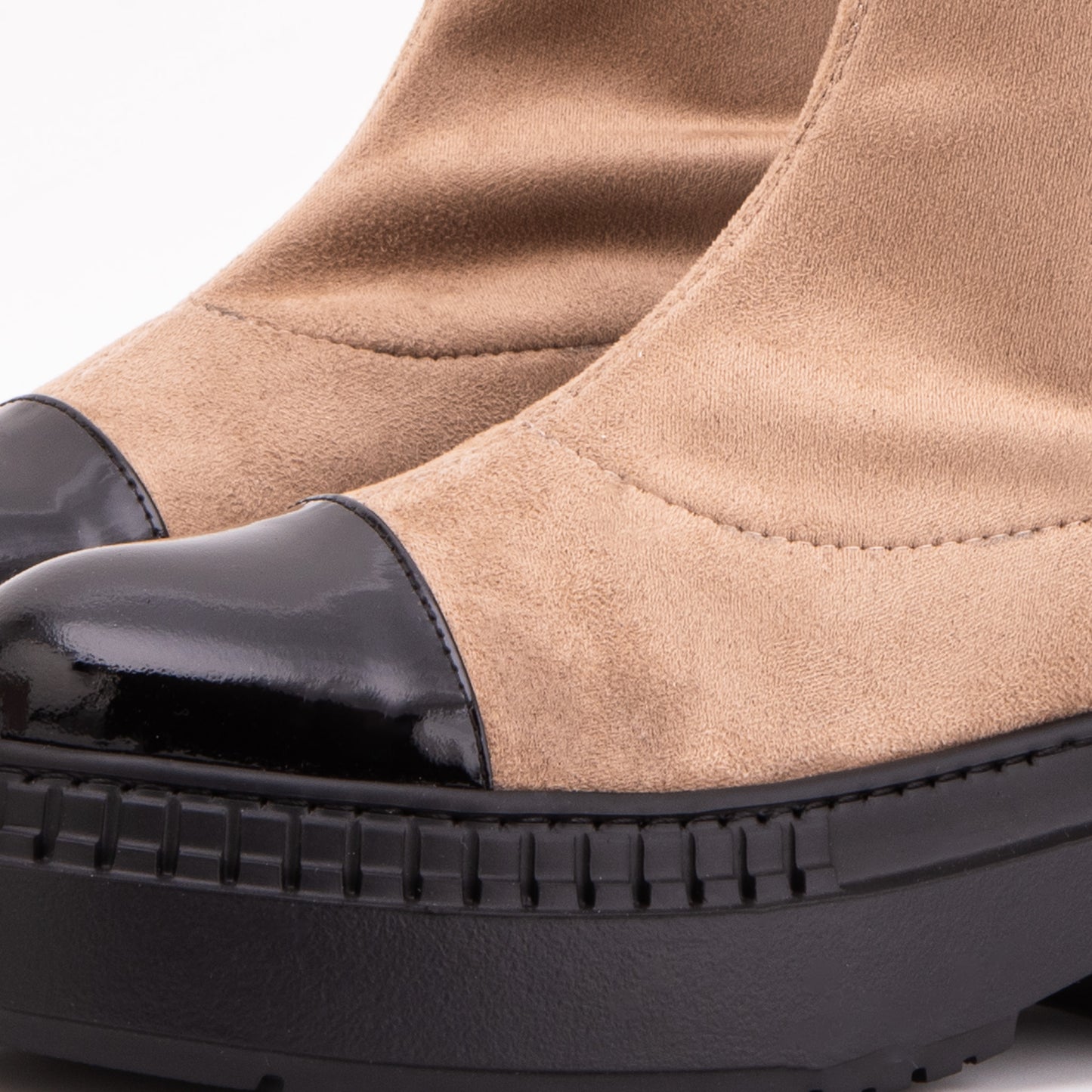 The Sorella Black Tip Beige & black Suede Leather Women’s Boot