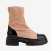 The Sorella Black Tip Beige & black Suede Leather Women’s Boot