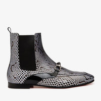 The Milano Black & White Leather Chelsea Dress Men Boot Final Sale!