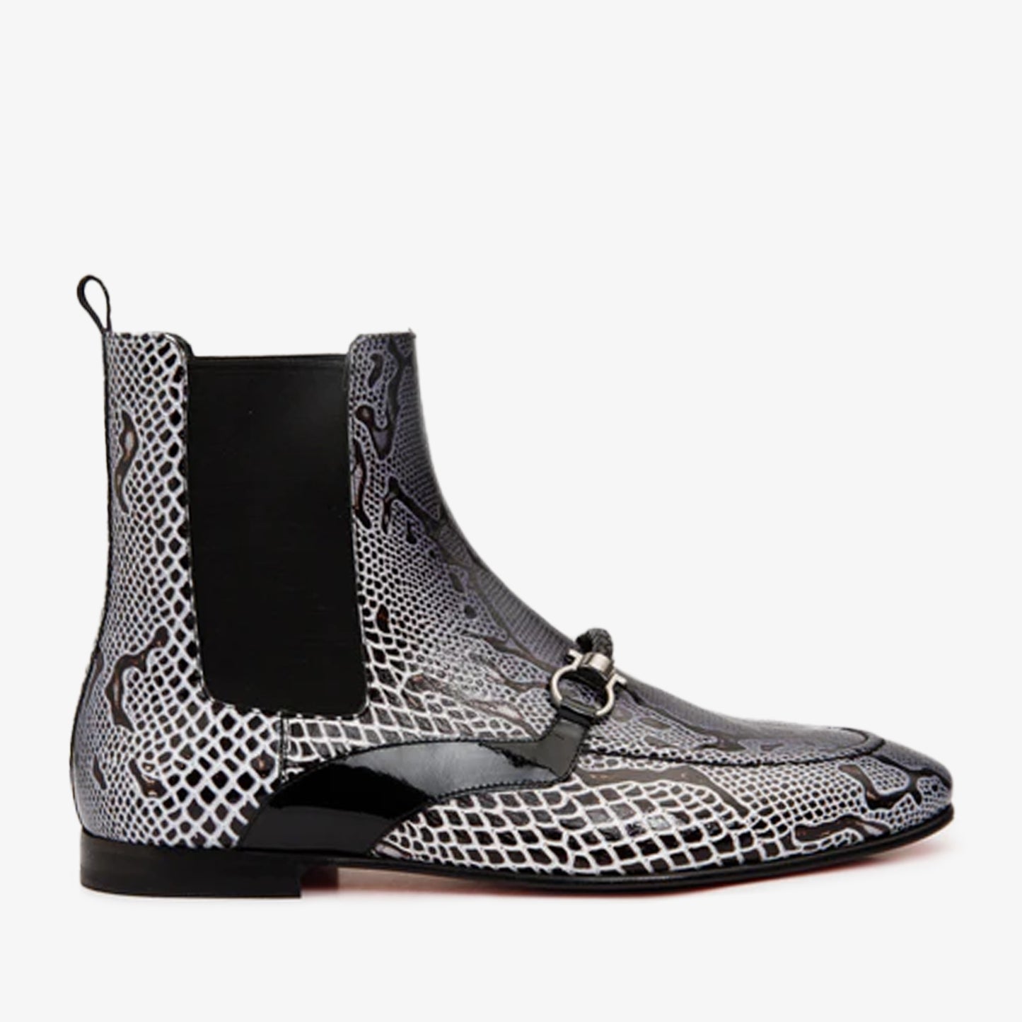 The Milano Black & White Leather Chelsea Dress Men Boot Final Sale!