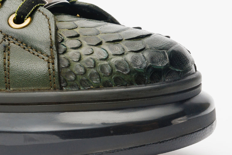 The Bald Green Snk Leather Sneaker Limited Edition