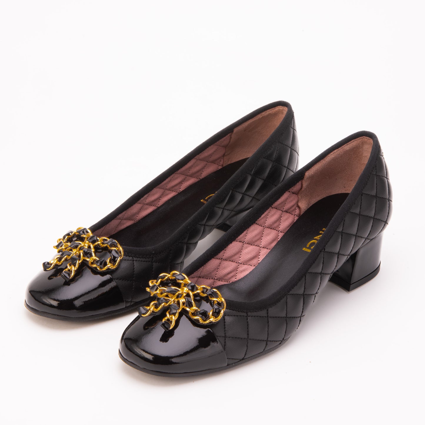 The Bellarose Black Quilted Leather Women Heel