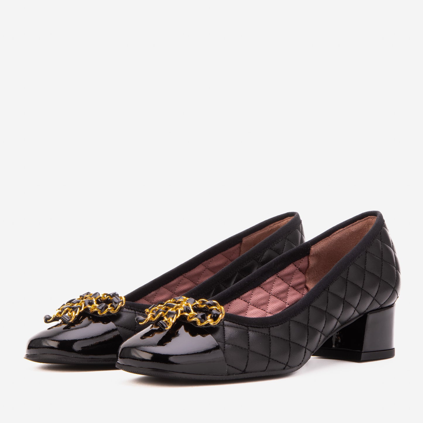 The Bellarose Black Quilted Leather Women Heel
