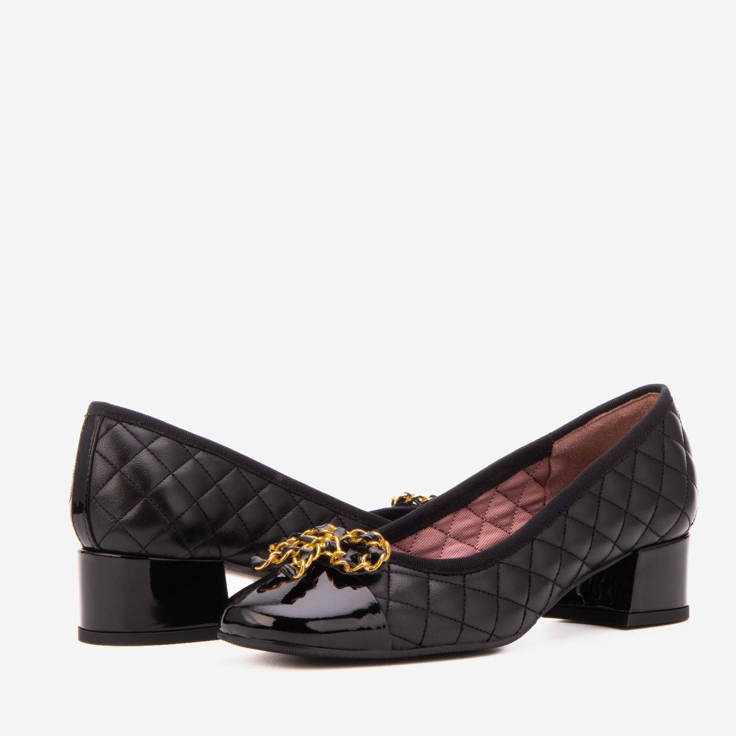 The Bellarose Black Quilted Leather Women Heel