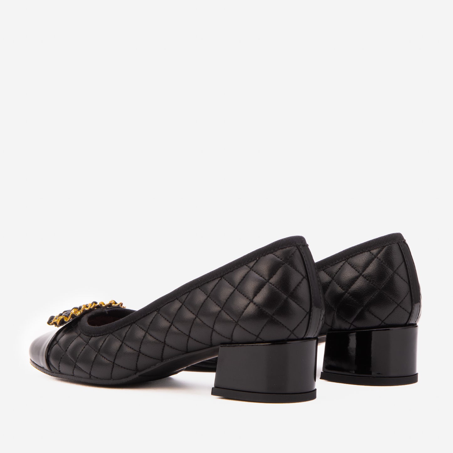 The Bellarose Black Quilted Leather Women Heel