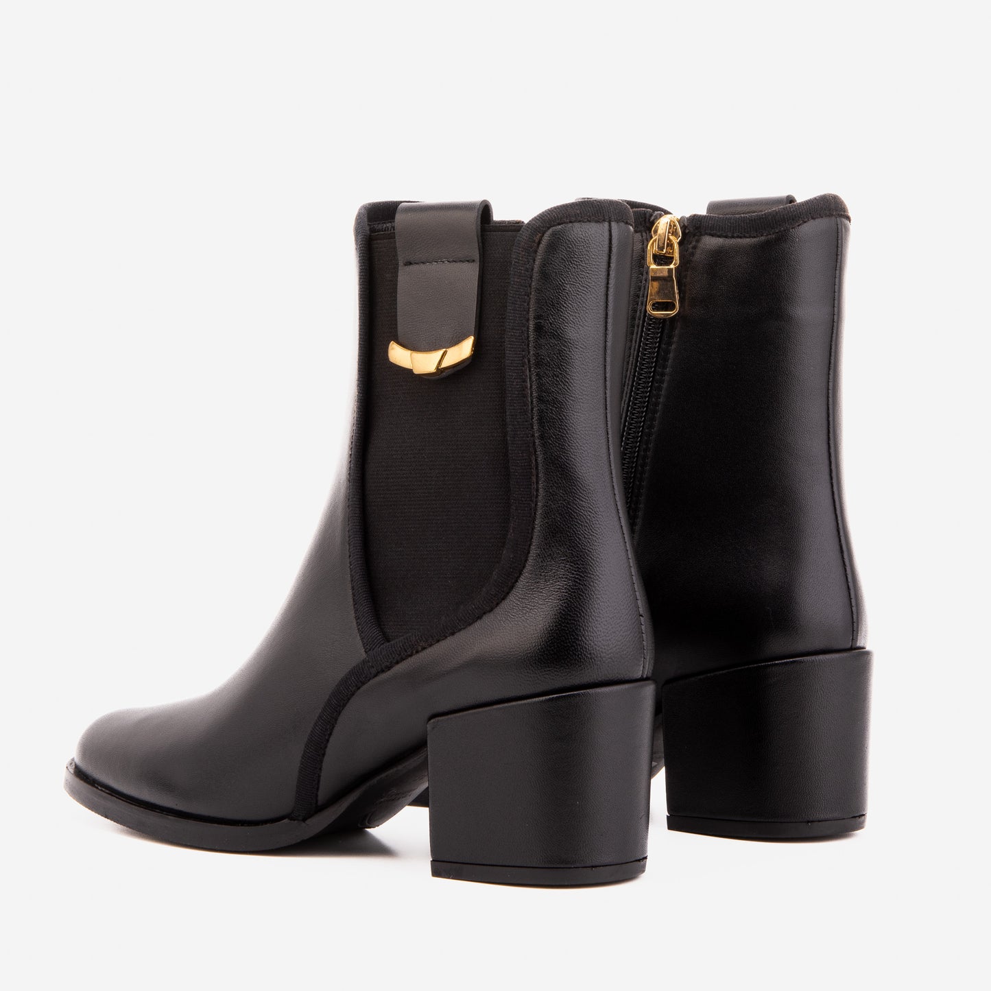 The Kensington Black Leather Block Heel Women’s Mid-Calf Boot