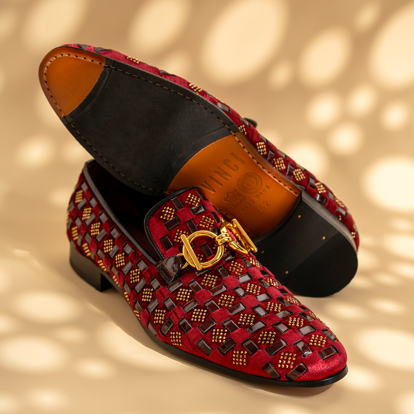 Mocasín de vestir Vicino Shoe Burgundy Bit para hombre, edición limitada