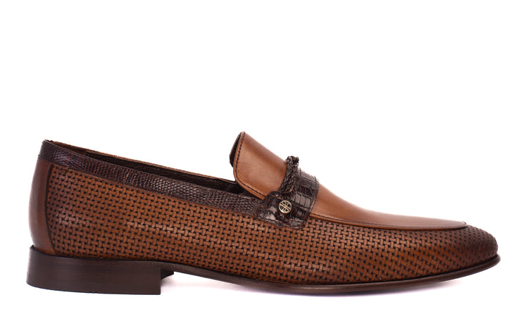 The Acerra Tan Leather Loafer Shoes