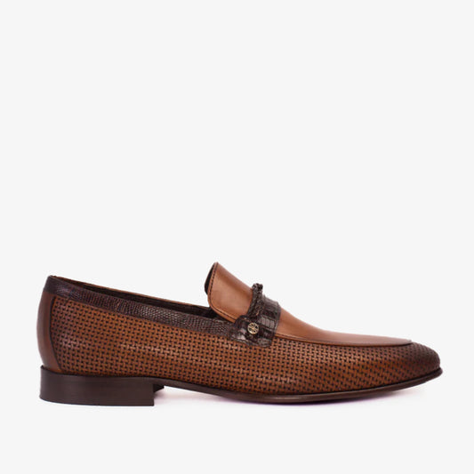 Mocasín de cuero color canela Acerra para hombre