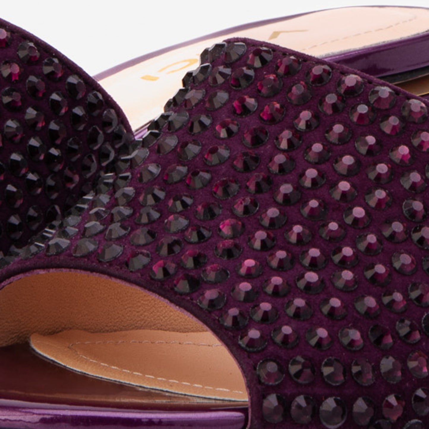 The Ailano Purple Glitter Leather Women Sandal