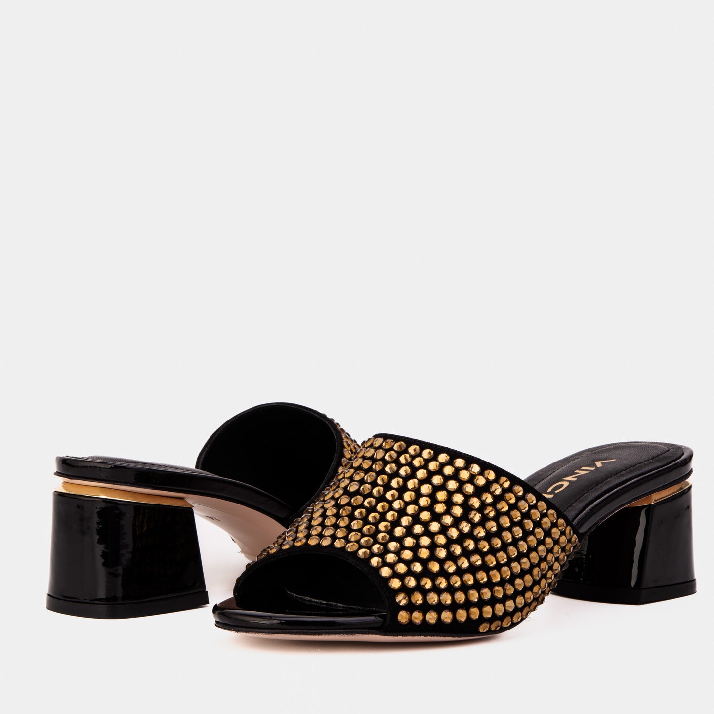 The Ailano Gold Glitter Leather Women Sandal