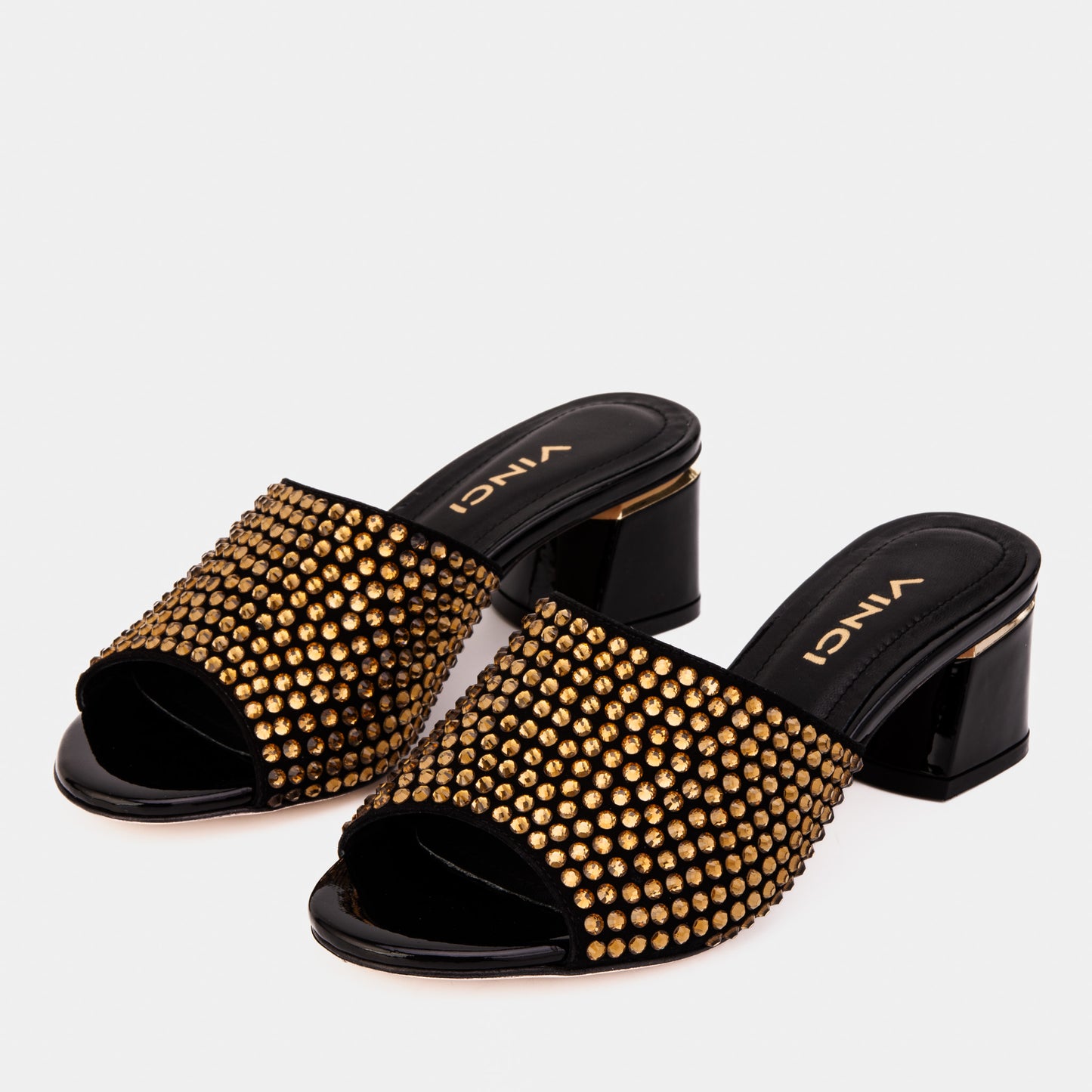 The Ailano Gold Glitter Leather Women Sandal