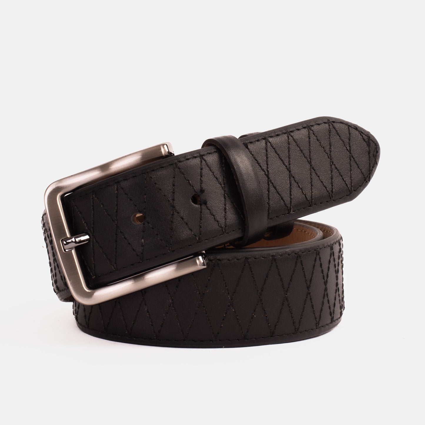 The Adler Black Leather Belt