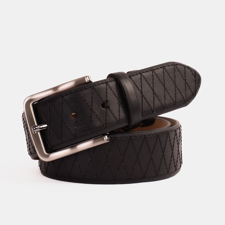 The Bald Black Leather Belt