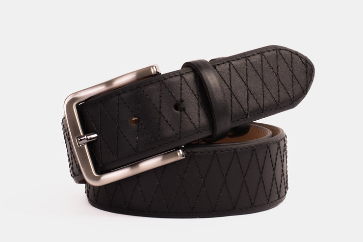 The Bald Black Leather Belt