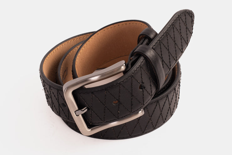 The Bald Black Leather Belt