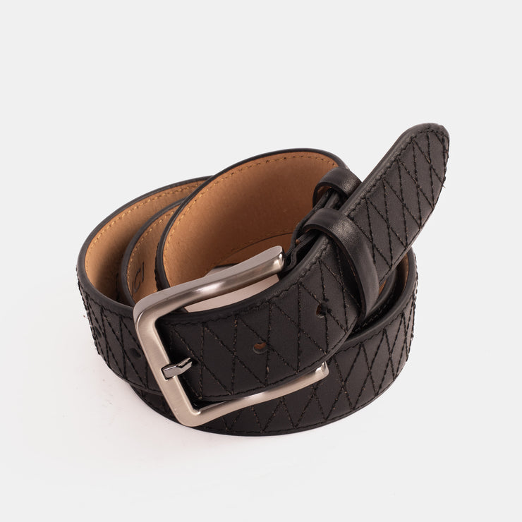 The Bald Black Leather Belt