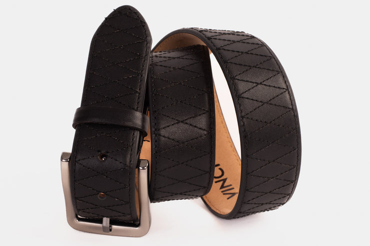 The Bald Black Leather Belt