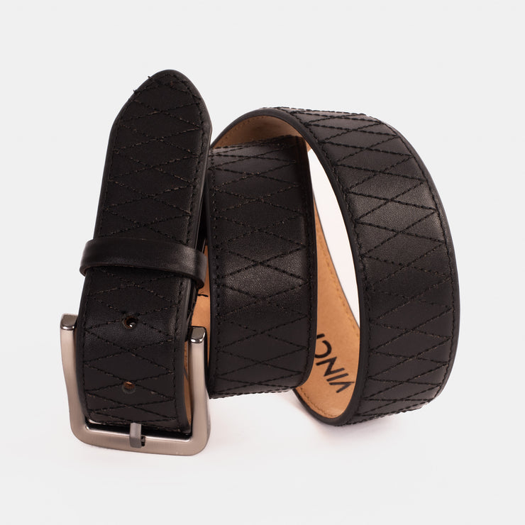 The Bald Black Leather Belt