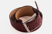The Bald Burgundy Leather Belt