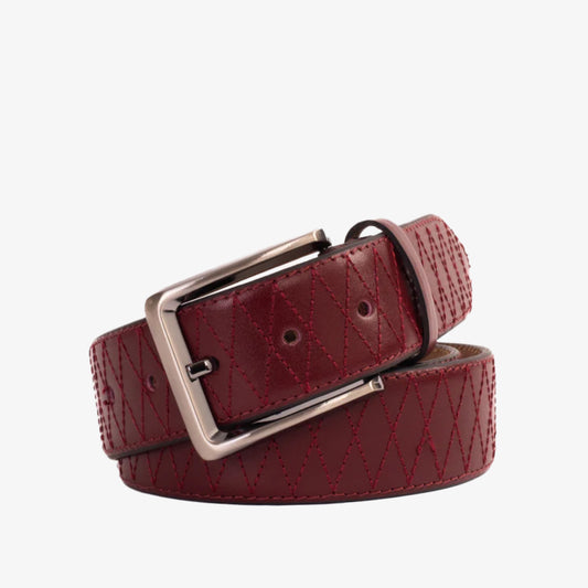 The Adler Burgundy Leather Belt