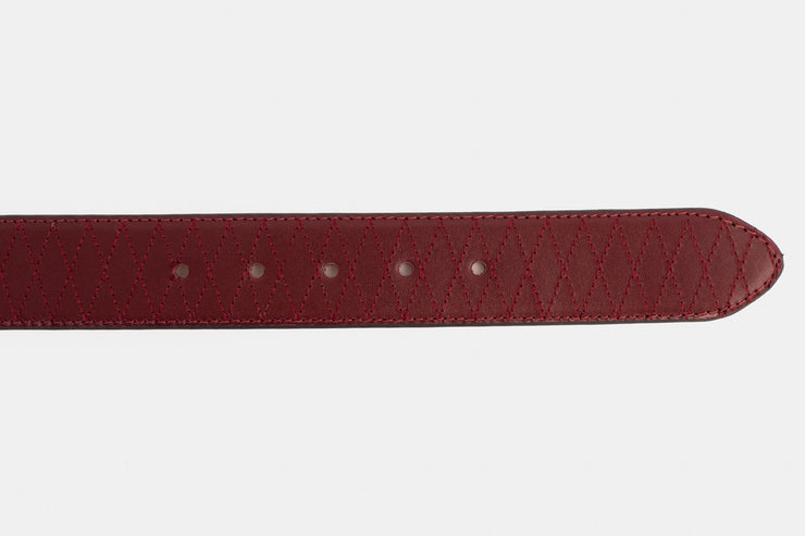 The Bald Burgundy Leather Belt