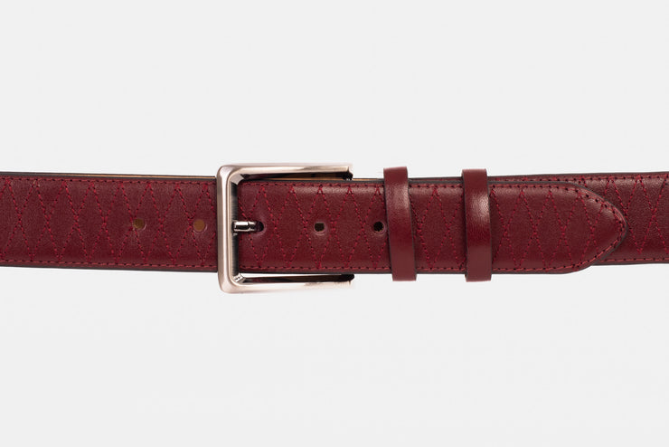 The Bald Burgundy Leather Belt