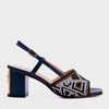 The Nampula Navy Blue Leather Women Slingback Sandal