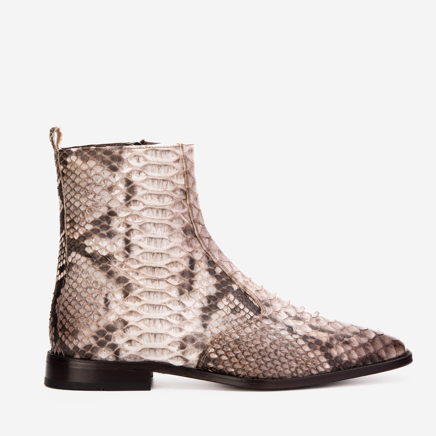 Bota de hombre de piel de pitón natural Snk con cremallera Boss Edición limitada